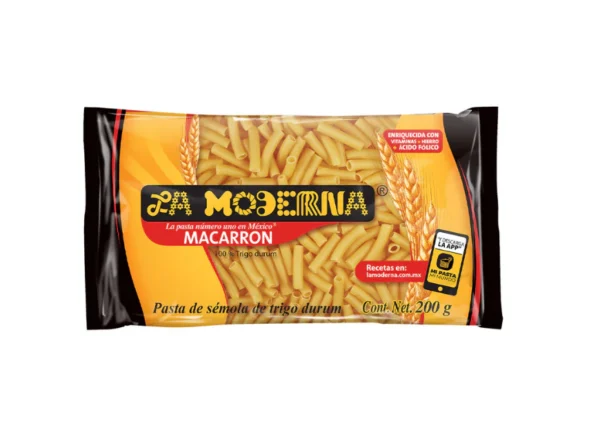 PASTA LA MODERNA MACARRON CORTO 200 GR